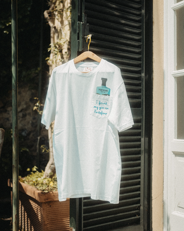 PORTOFINO EMBROIDERED WHITE COTTON T-SHIRT